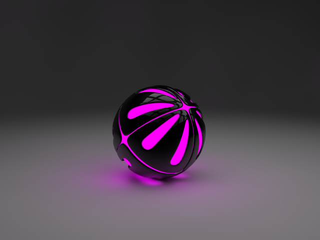 Сиреневый шар на сером фоне, 3-Д графика