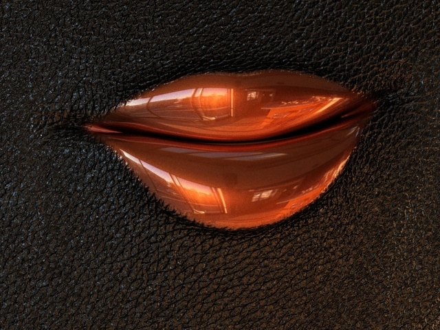 Губы на черной коже, 3Д модель