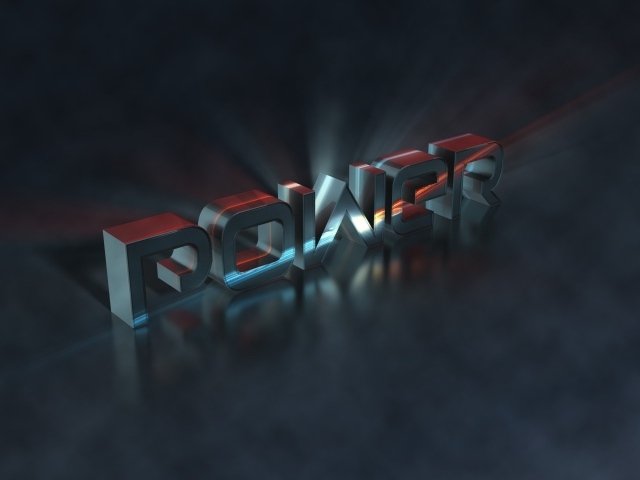 Металлическая надпись Power, 3Д графика