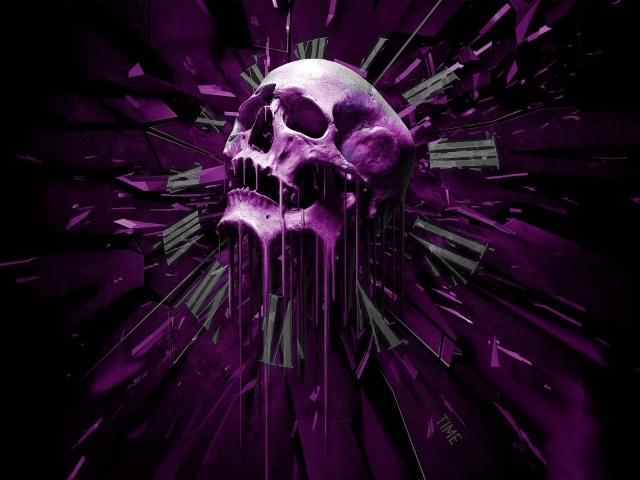 Фиолетовый череп на циферблате