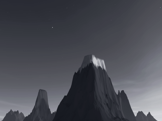 Снег на серой горе, 3Д графика