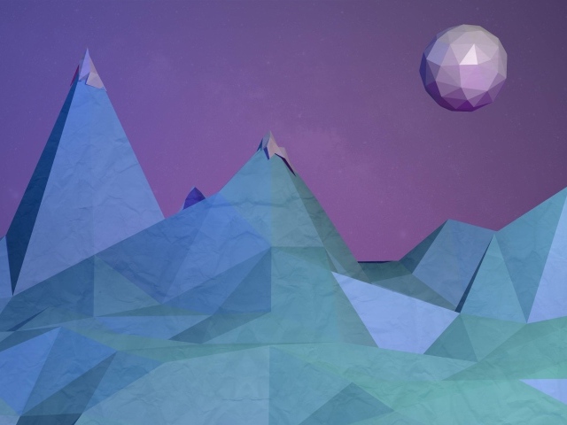 Луна над горами, 3Д графика