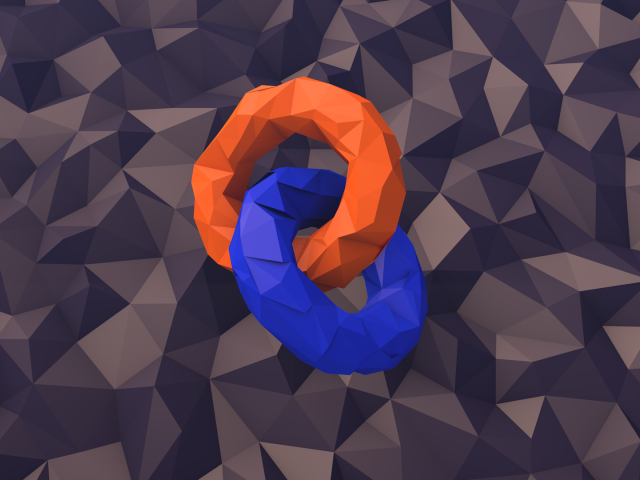 Два кольца на фоне 3Д