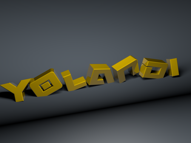 Желтые буквы нак сером фоне, 3Д модель