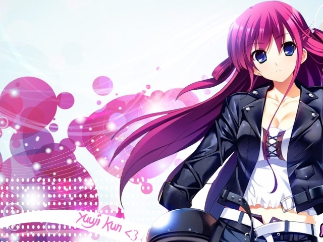 Девушка с розовыми волосами в аниме Натюрморт в серых тонах