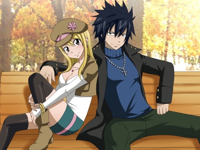 Парень и девушка в аниме Сказка о хвосте феи