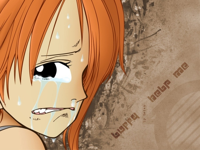 Заплаканная девушка из аниме Большой куш