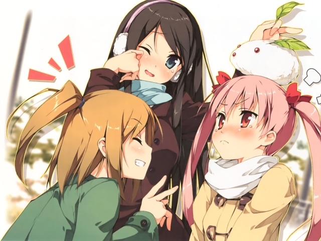 Девушки аниме с волосами разного цвета