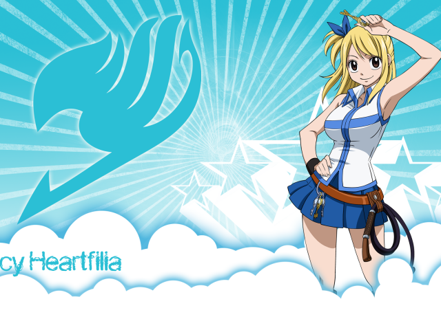 Красивая девушка в аниме Сказка о хвосте феи