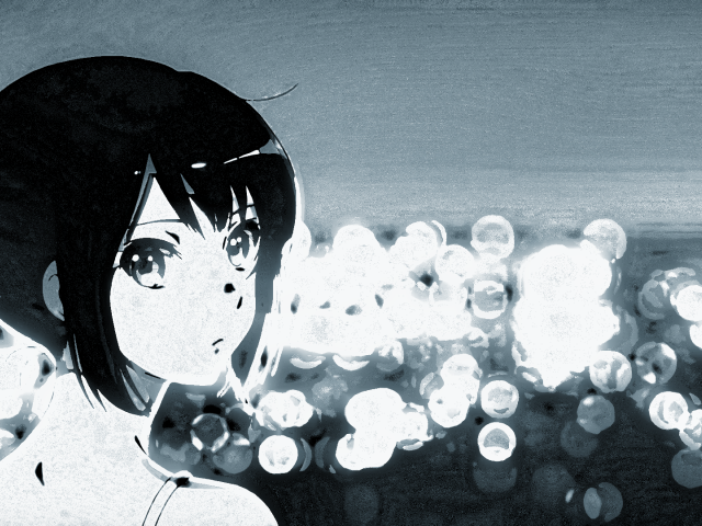 Черно белый рисунок аниме Звучи Эуфониум