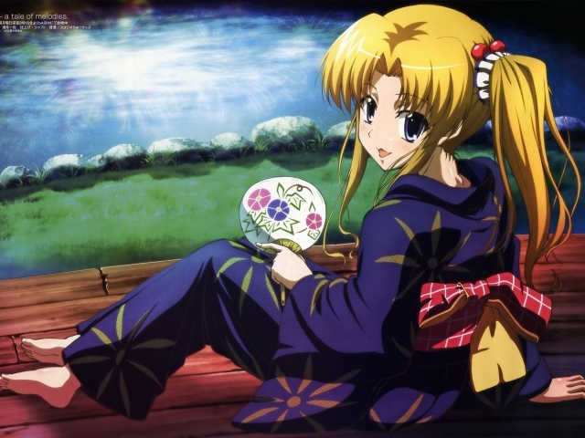 Девочка художница в аниме Эф - история воспоминаний