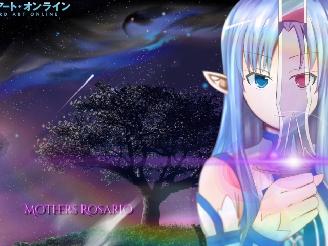 Девушка держит в руке прозрачный меч, аниме Sword Art Online