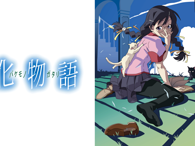 Девушка с кошкой в аниме Истории монстров