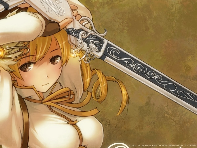 Девушка с мечом, аниме Девочка-волшебница Мадока
