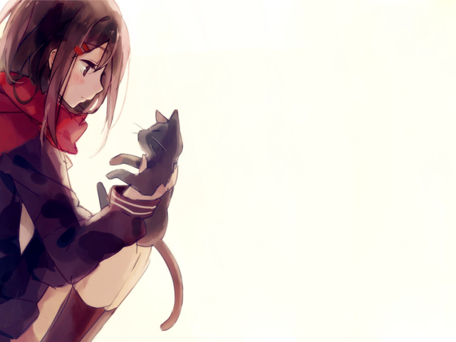 Девушка с котенком, аниме Kagerou Project