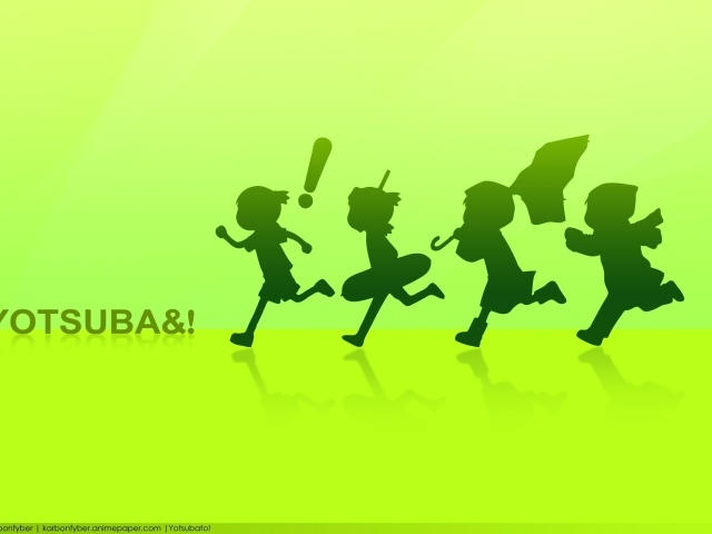 Зеленые силуэты персонажей аниме