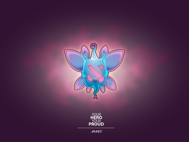 Герой аниме, фиолетовый фон