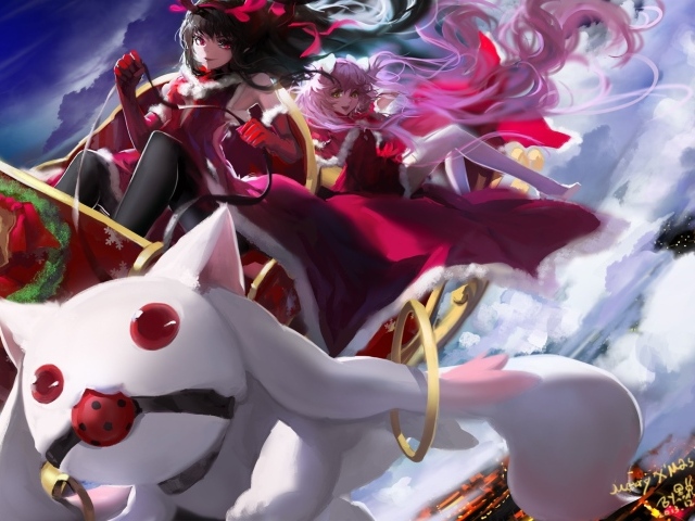 Волшебный кот из аниме Девочка-волшебница Мадока