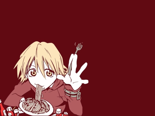 Парень ест макароны в аниме 49 дней