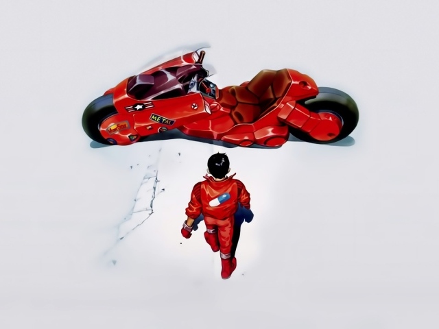 Мотоцикл ждет своего хозяина, аниме Акира