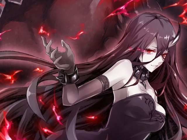 Красноглазая девушка из аниме Battleship Water Oni