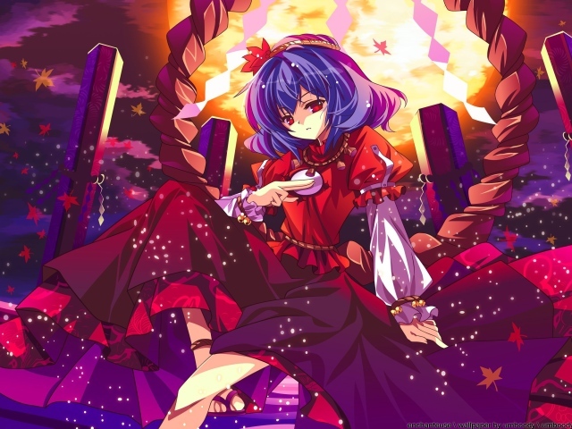 Грустная девушка аниме Yasaka Kanako