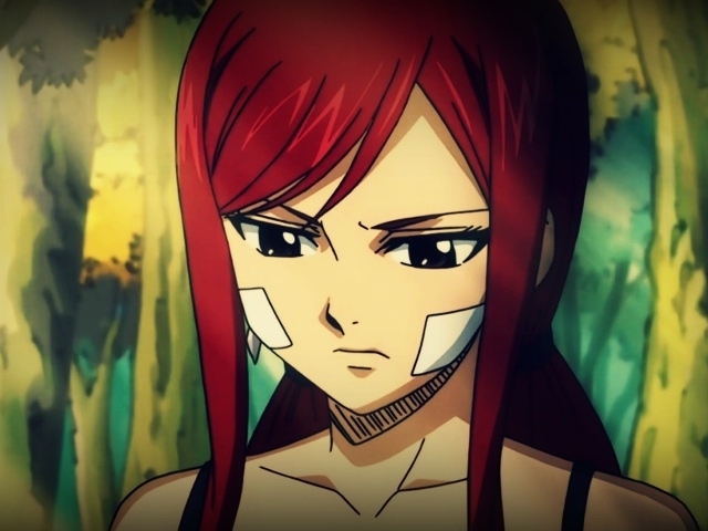 Грустная девушка в аниме Сказка о хвосте феи