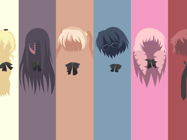 Силуэты героев аниме Девушки-инвалиды