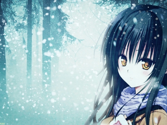 Снегопад в аниме Любовь и прочие неприятности