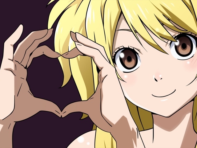 Милая девочка из аниме Сказка о хвосте феи