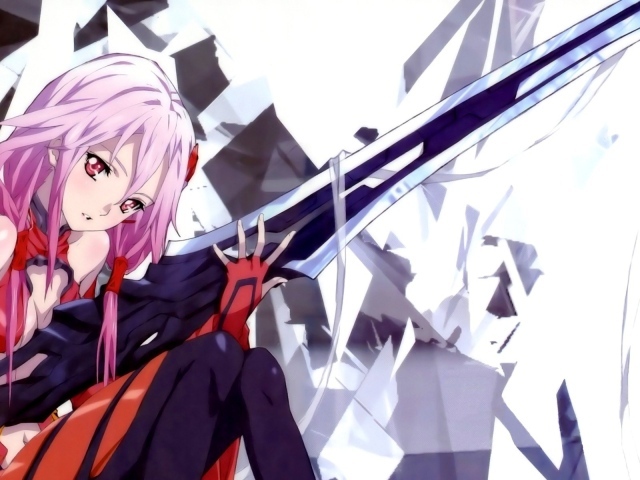 Меч в руке девушки аниме Корона грешника