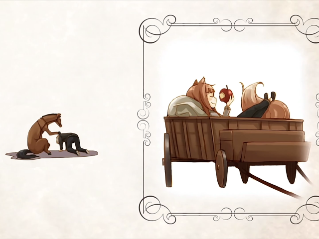 Телега в аниме Волчица и пряности