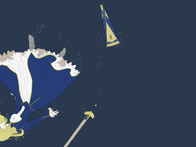 Поверженная Сайбер в аниме Ночь прибытия