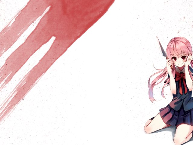 Девушка Мирая Никки с ножом, аниме