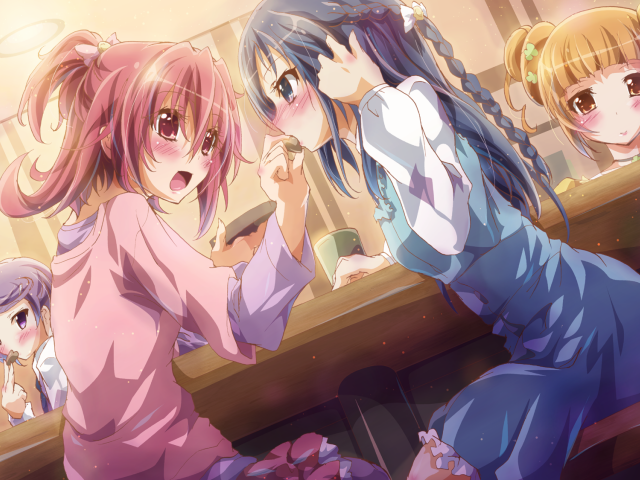 Девушки в баре в аниме Весёлые детки-таблетки