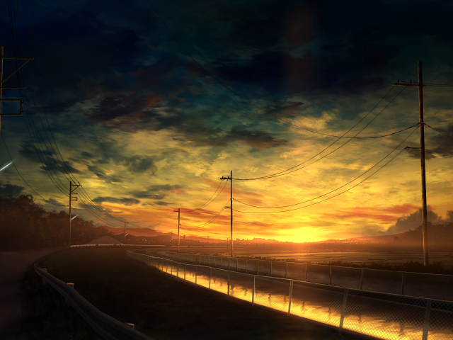 Дорога на закате, мир аниме