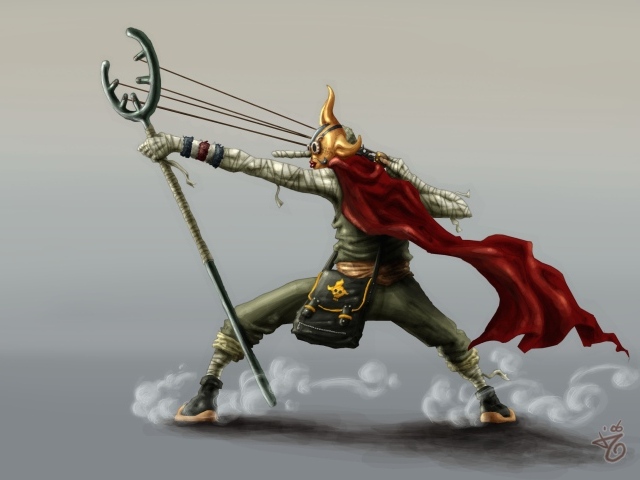 Юсуп стреляет из рогатки в аниме Большой куш