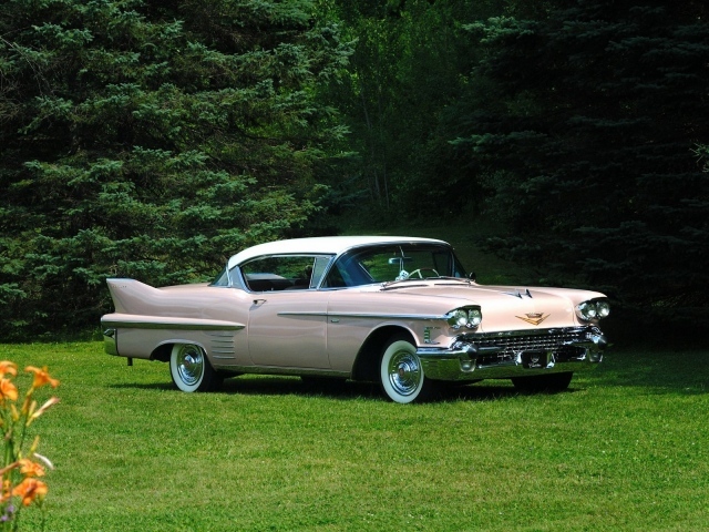 Автомобиль Cadillac Series среди деревьев