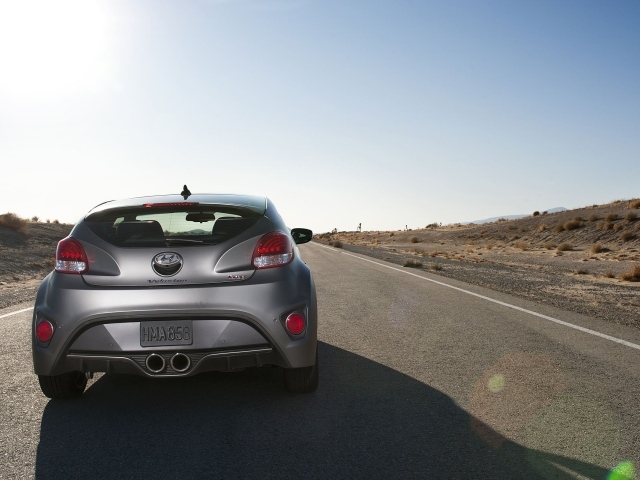 Вид сзади на Hyundai Veloster