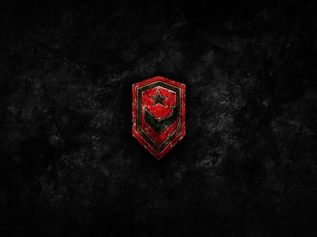 Красный значок из Starcraft II, черный фон