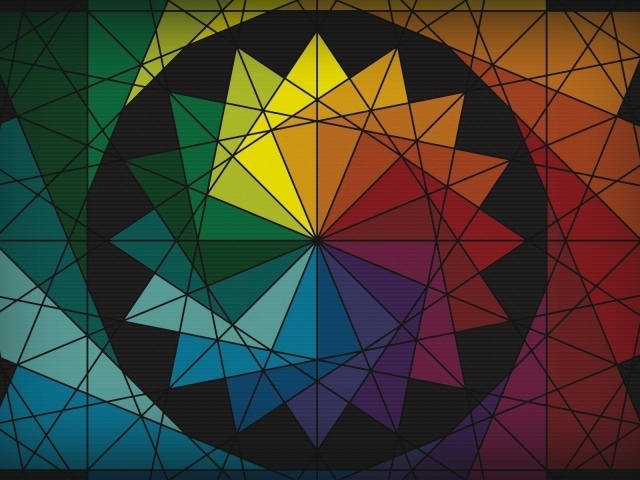 Абстрактный орнамент из разноцветных треугольников