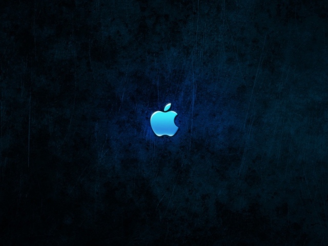 Логотип Эппл на сине черном фоне