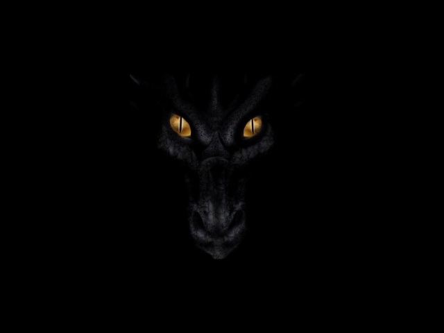 Черный дракон смотрит из тьмы