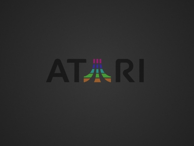 Надпись Atari, серый фон