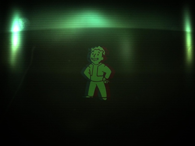 Персонаж Pip-Boy, зеленый фон