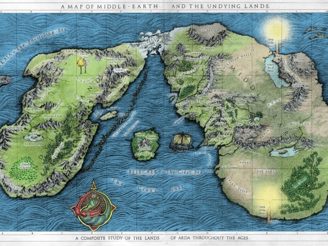 Цветная карта Средиземья, Властелин колец