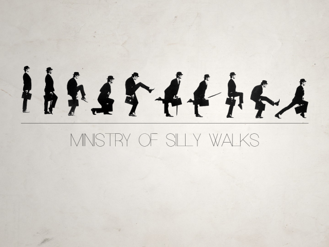 Комик группа Монти Пайтон, серый фон