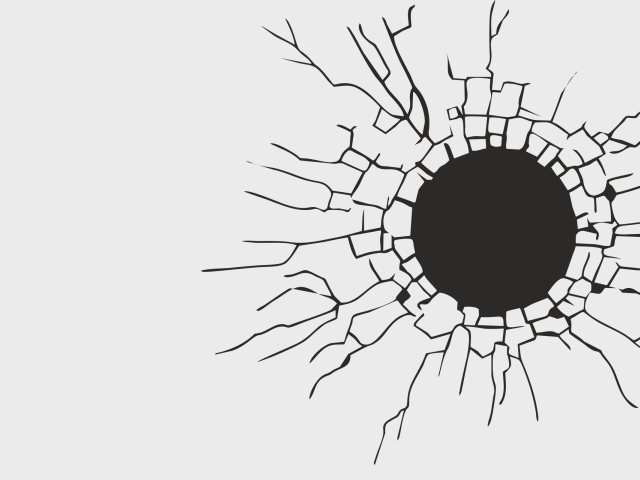 Трещины вокруг черной дыры, белый фон