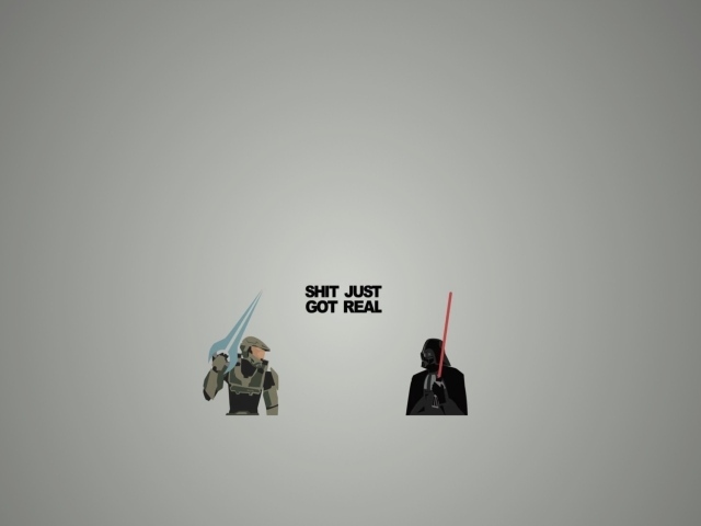 Дарт Вейдер и Мастер Чиф, серый фон