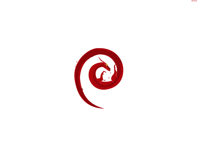 Дракон Debian, белый фон